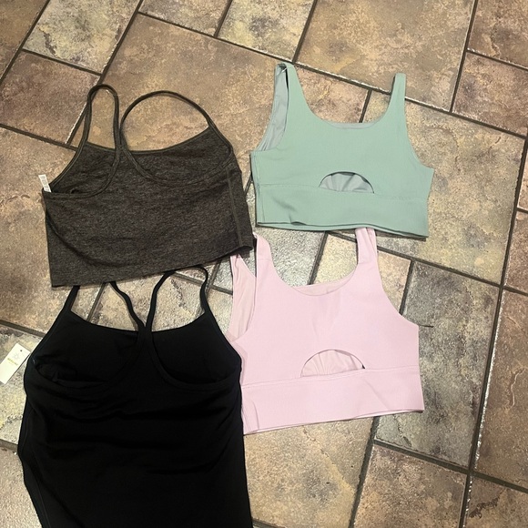 Set of Four Sports Bras (one tank)  in Black, Gray, Mint, and Pink. - Picture 2 of 6